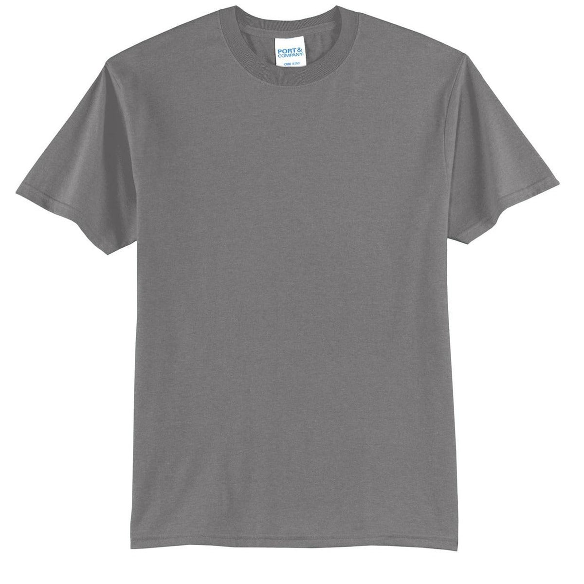 no-logo Port & Company Tall Core Blend Tee-Polos-Port & Company-Medium Grey-LT-Thread Logic