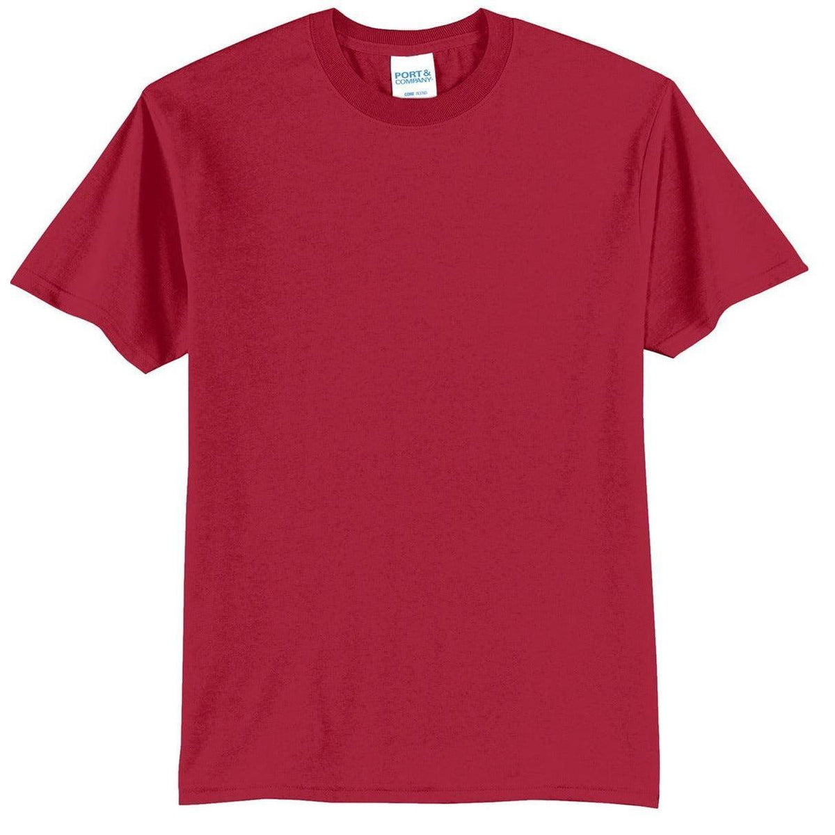 no-logo Port & Company Tall Core Blend Tee-Polos-Port & Company-Red-LT-Thread Logic