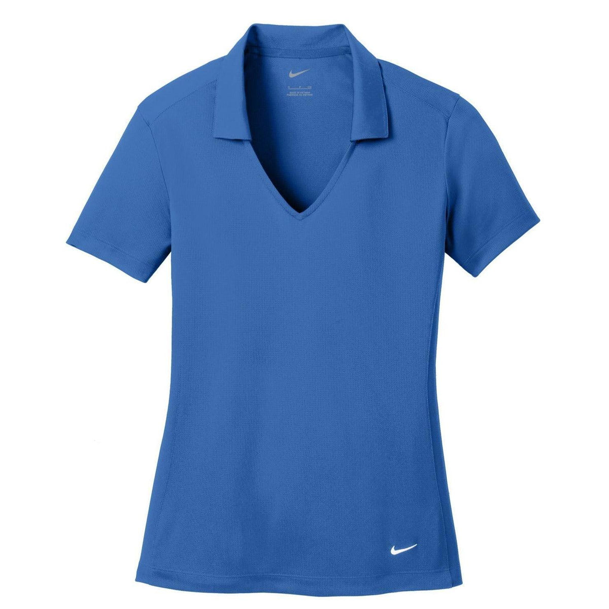 no-logo NIKE Women's Dri-FIT Vertical Mesh Polo-Regular-Nike-Gym Blue-S-Thread Logic