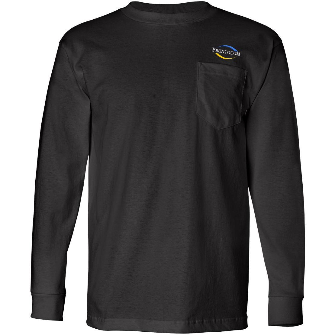 no-logo Bayside USA-Made Long Sleeve TShirt with a Pocket-Men's T Shirts-Bayside-Thread Logic