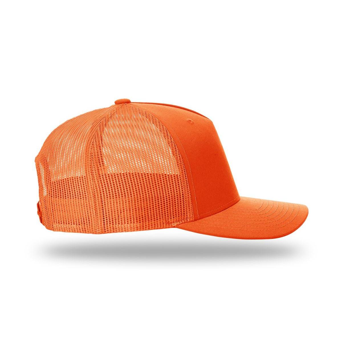 no-logo Richardson Blaze Orange Five Panel Trucker-Richardson-Blaze Orange Mesh Back-OSFM-Thread Logic