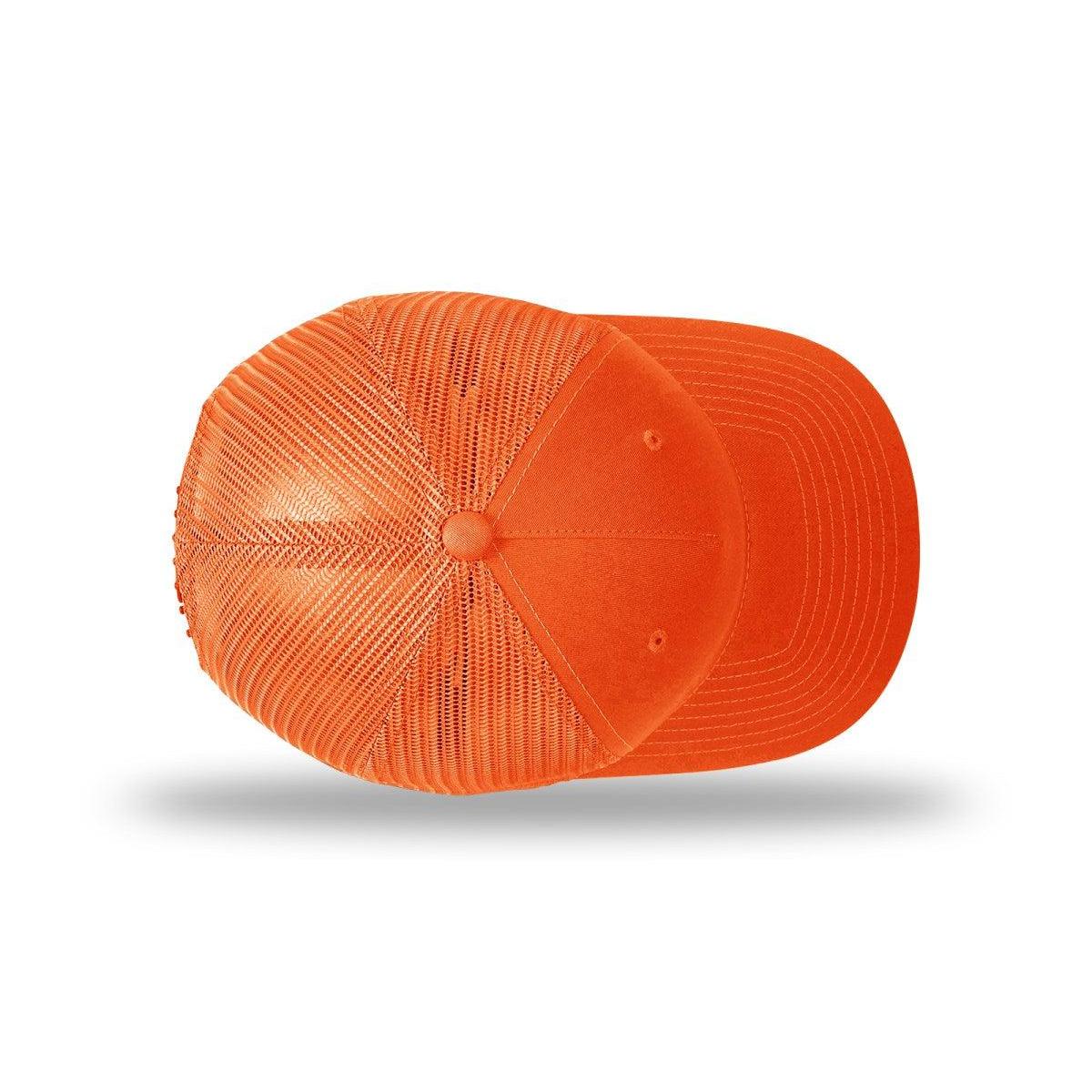 no-logo Richardson Blaze Orange Five Panel Trucker-Richardson-Blaze Orange Mesh Back-OSFM-Thread Logic