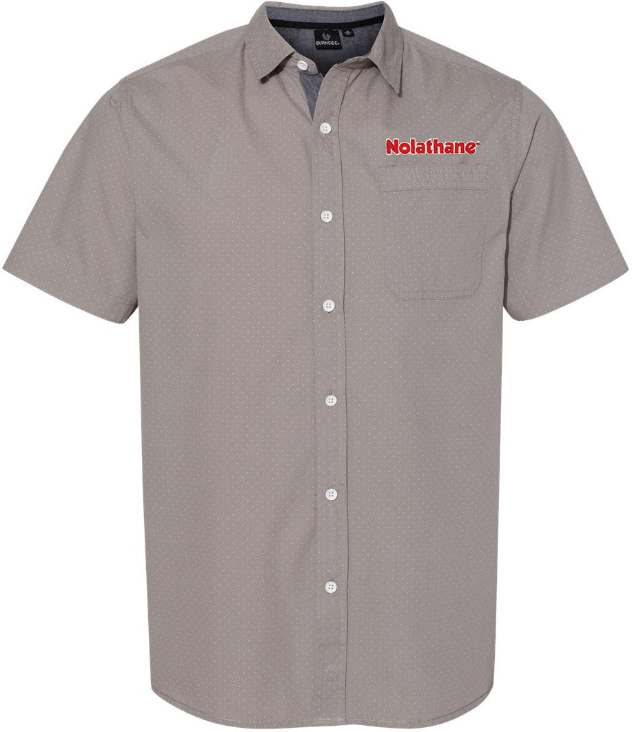 no-logo Burnside Peached Printed Poplin Short Sleeve Shirt-Wovens-Burnside-Thread Logic