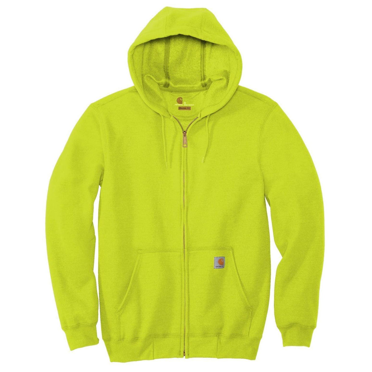 no-logo Carhartt Midweight Hooded Zip-Front Sweatshirt-Full Zips-Carhartt-Brite Lime-S-Thread Logic