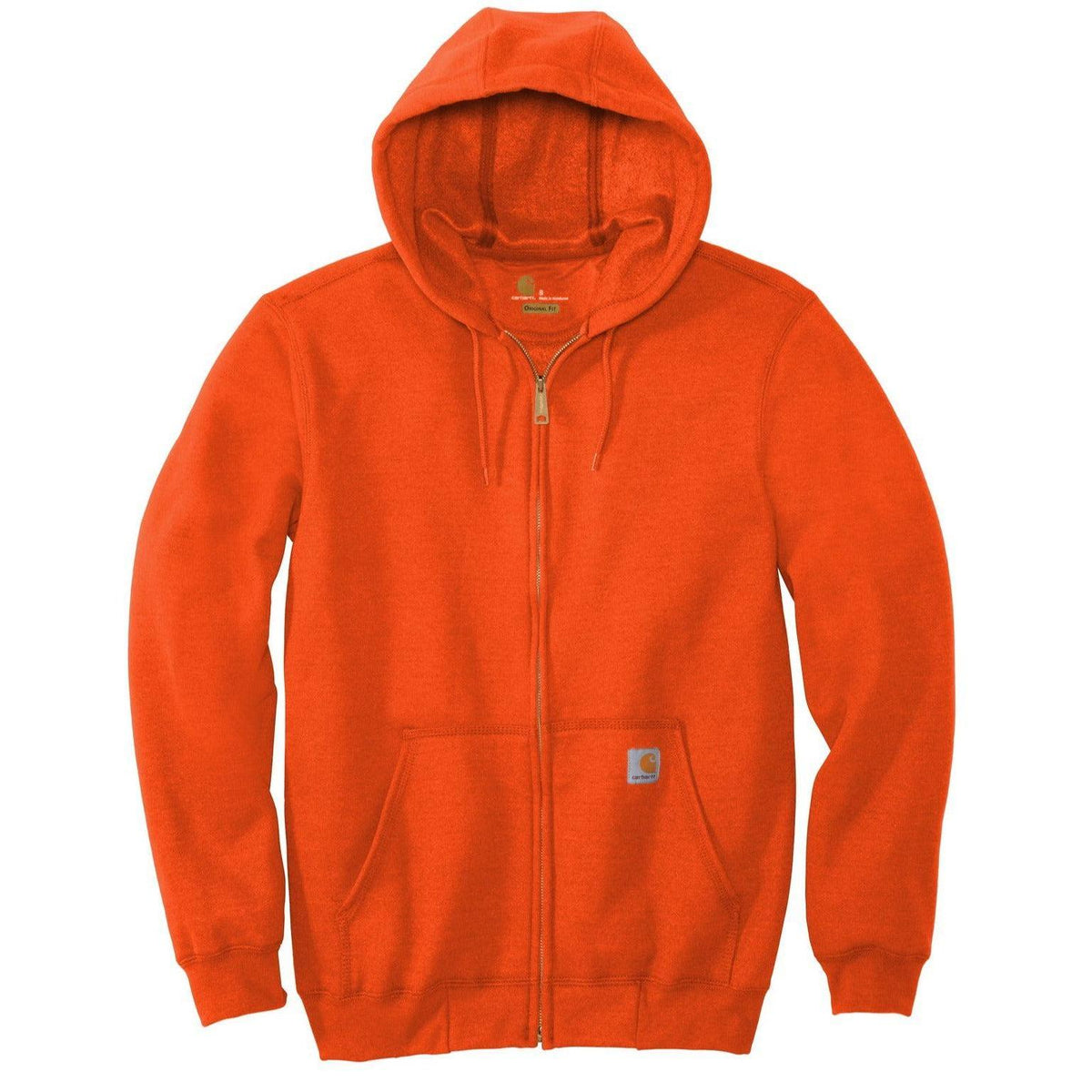 no-logo Carhartt Midweight Hooded Zip-Front Sweatshirt-Full Zips-Carhartt-Brite Orange-S-Thread Logic