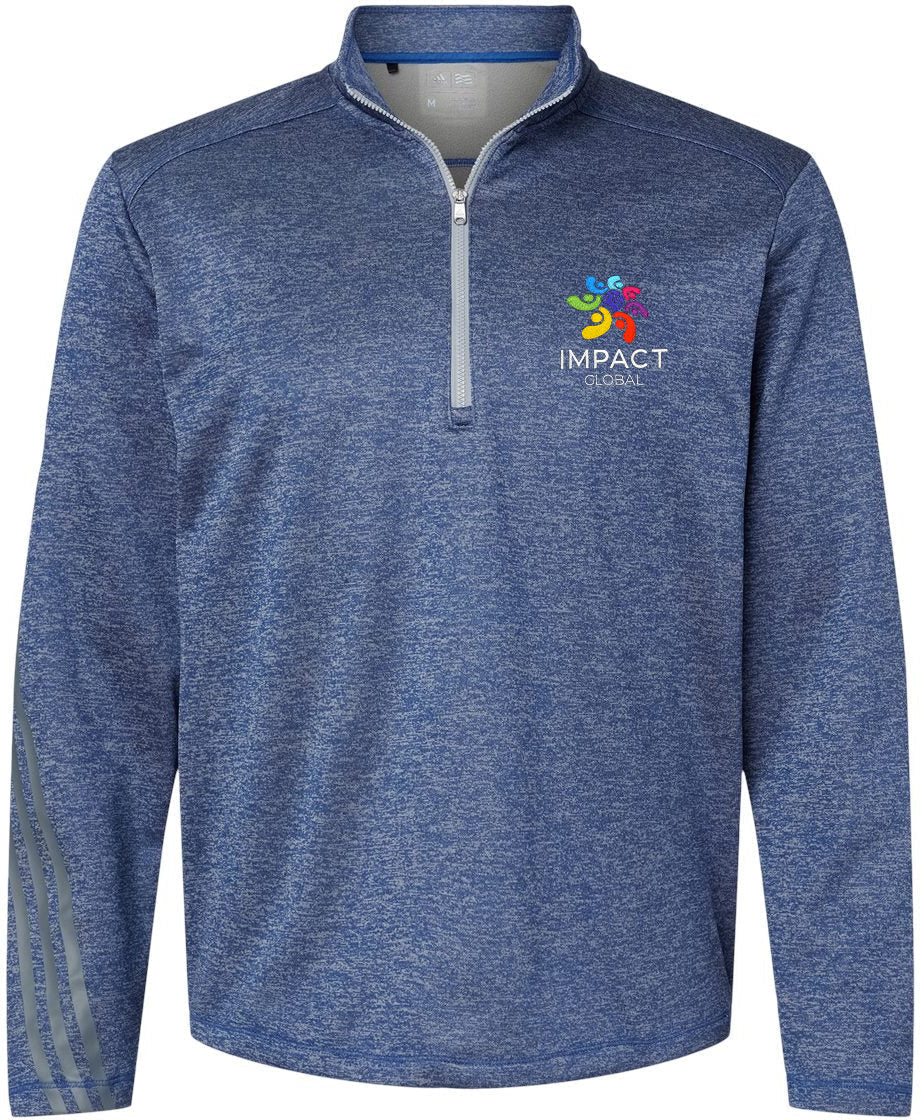 no-logo Adidas Brushed Terry Heathered QuarterZip Pullover-Men's Layering-Adidas-Thread Logic