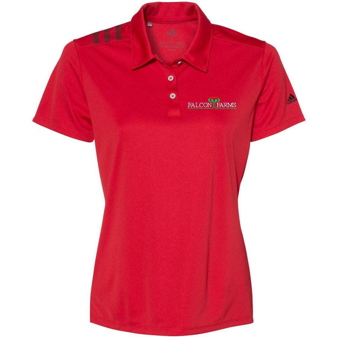 no-logo Adidas Women's 3-Stripes Shoulder Polo-Ladies Polos-Adidas-Thread Logic