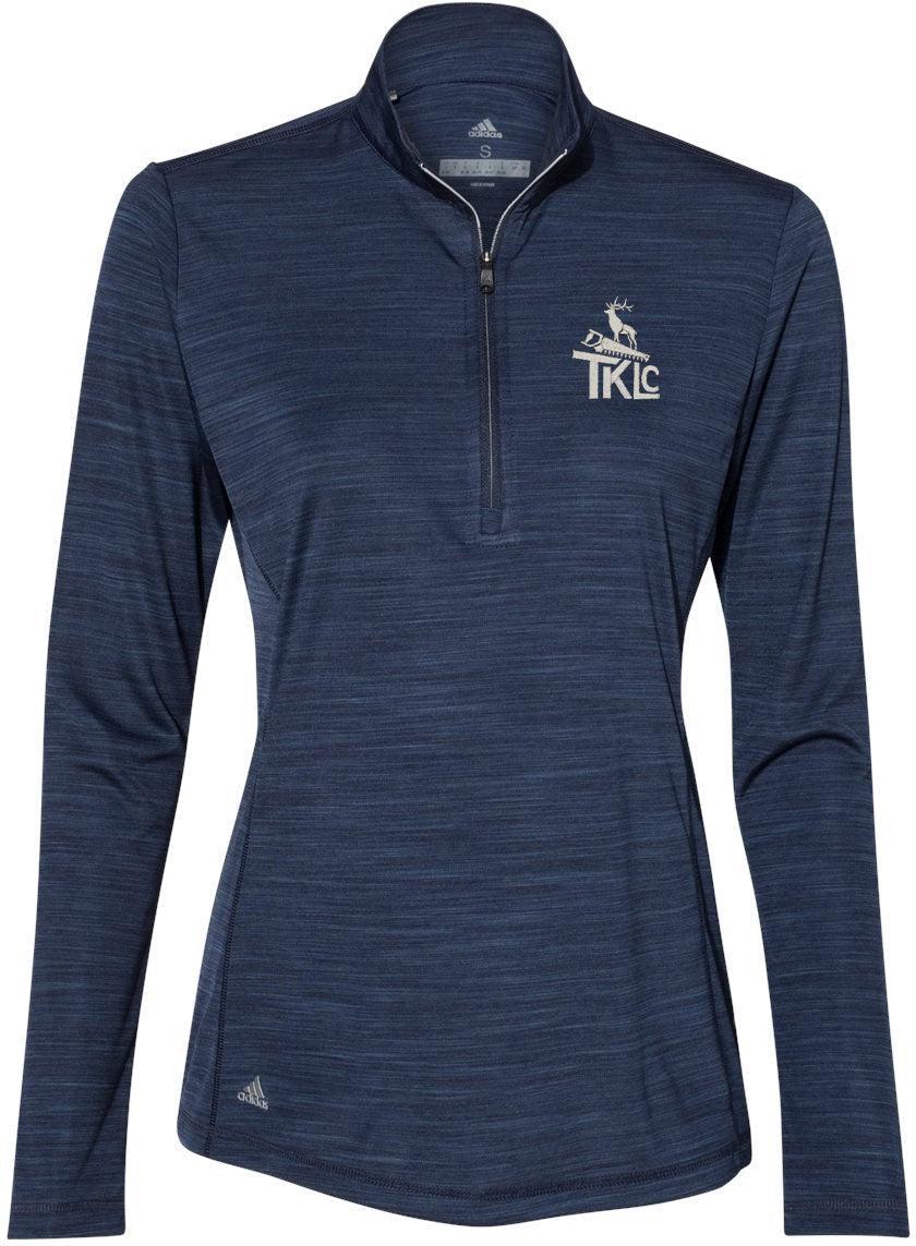 no-logo Adidas Ladies Lightweight Mélange QuarterZip Pullover-Ladies Layering-Adidas-Thread Logic