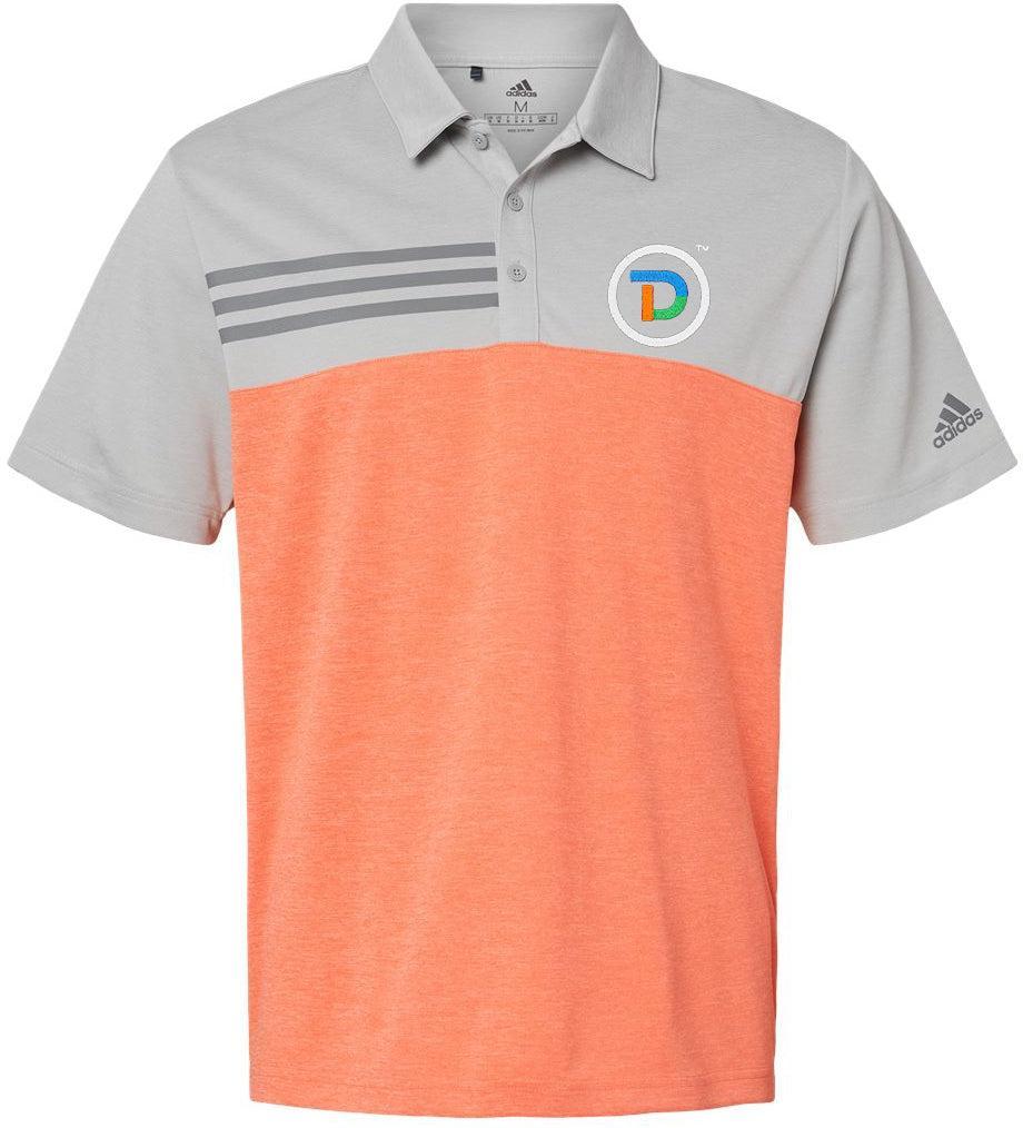 no-logo Adidas Heathered Colorblock 3-Stripes Sport Shirt-Men's Polos-Adidas-Thread Logic