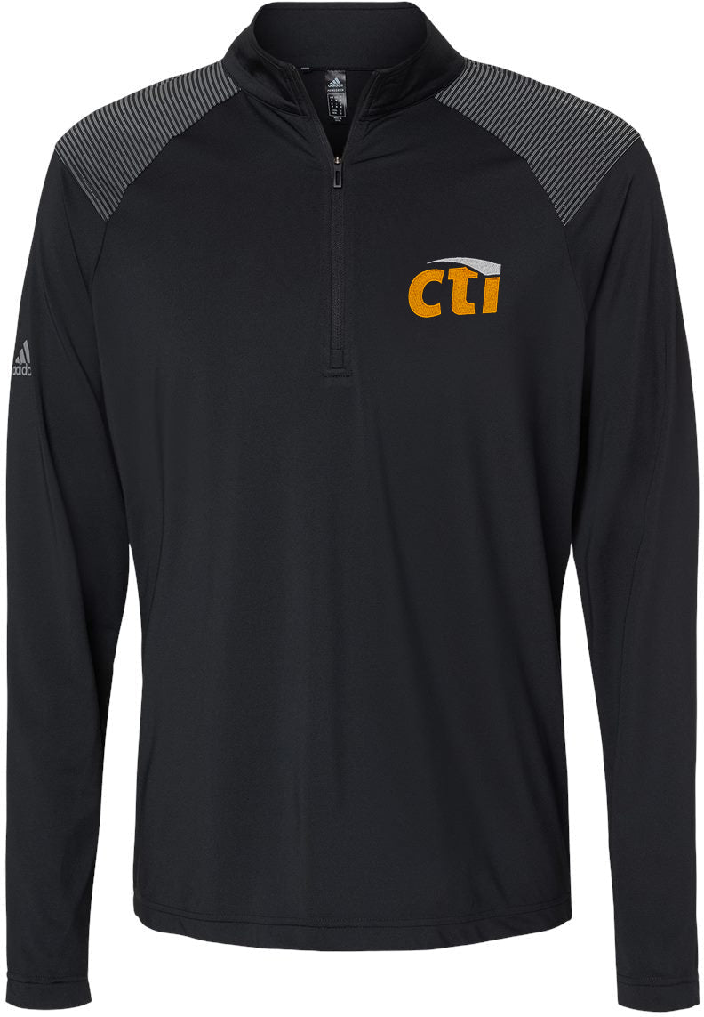 Adidas Shoulder Stripe Quarter-Zip Pullover with Custom