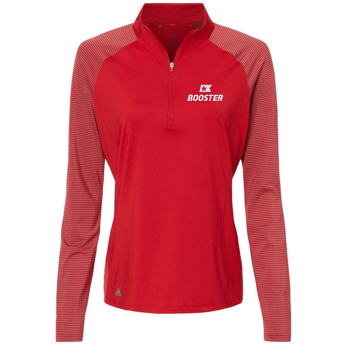 no-logo Adidas Ladies Stripe Block Quarter-Zip Pullover-Athletics-Adidas-Thread Logic