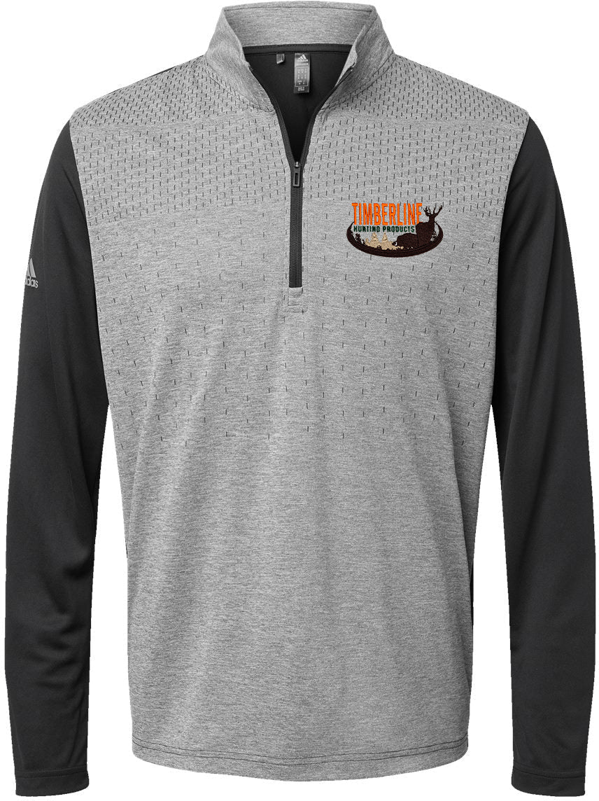 no-logo Adidas Heather Block Print Quarter-Zip Pullover-Outerwear-Adidas-Thread Logic