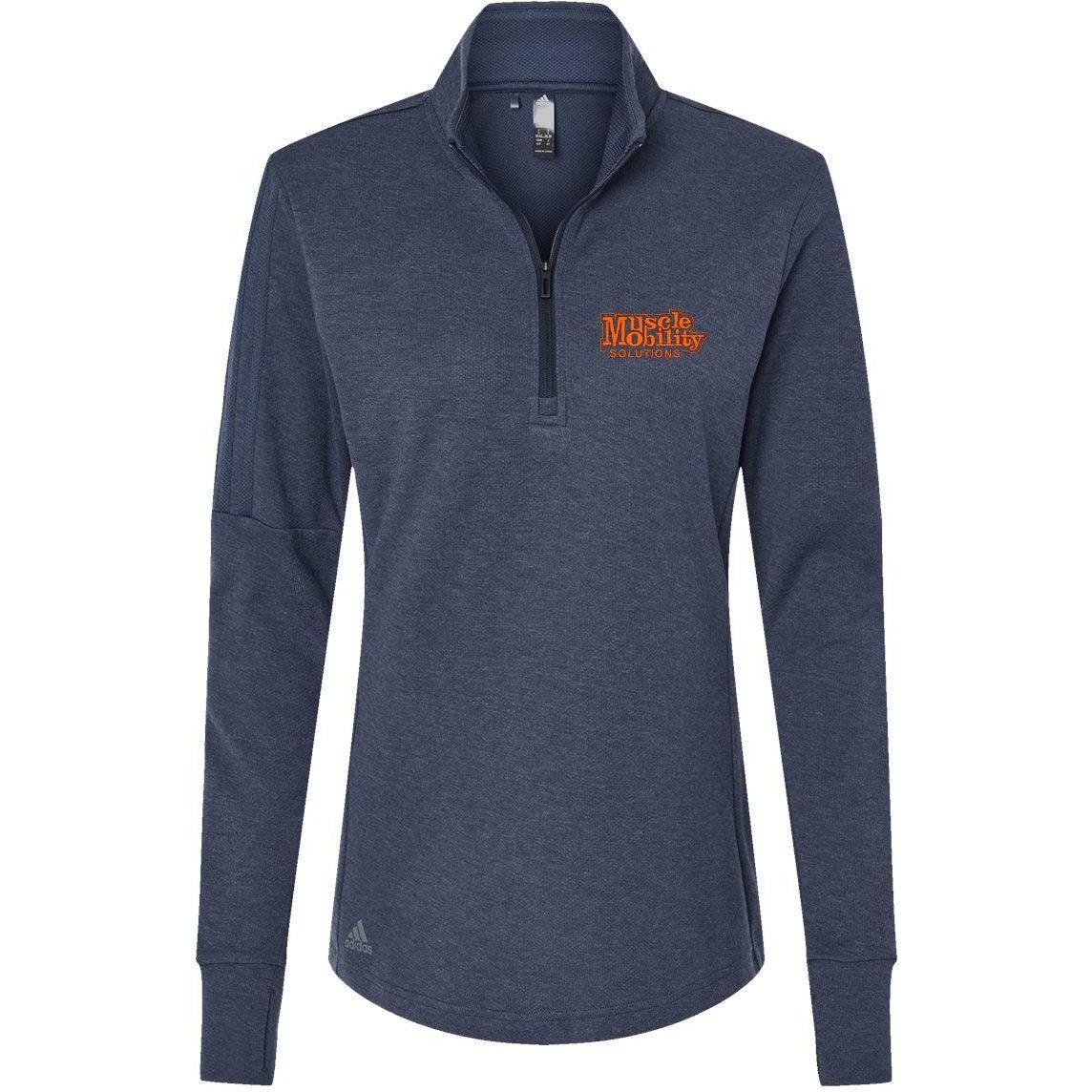 no-logo Adidas Ladies 3-Stripes Quarter-Zip Sweater-Apparel-Adidas-Thread Logic