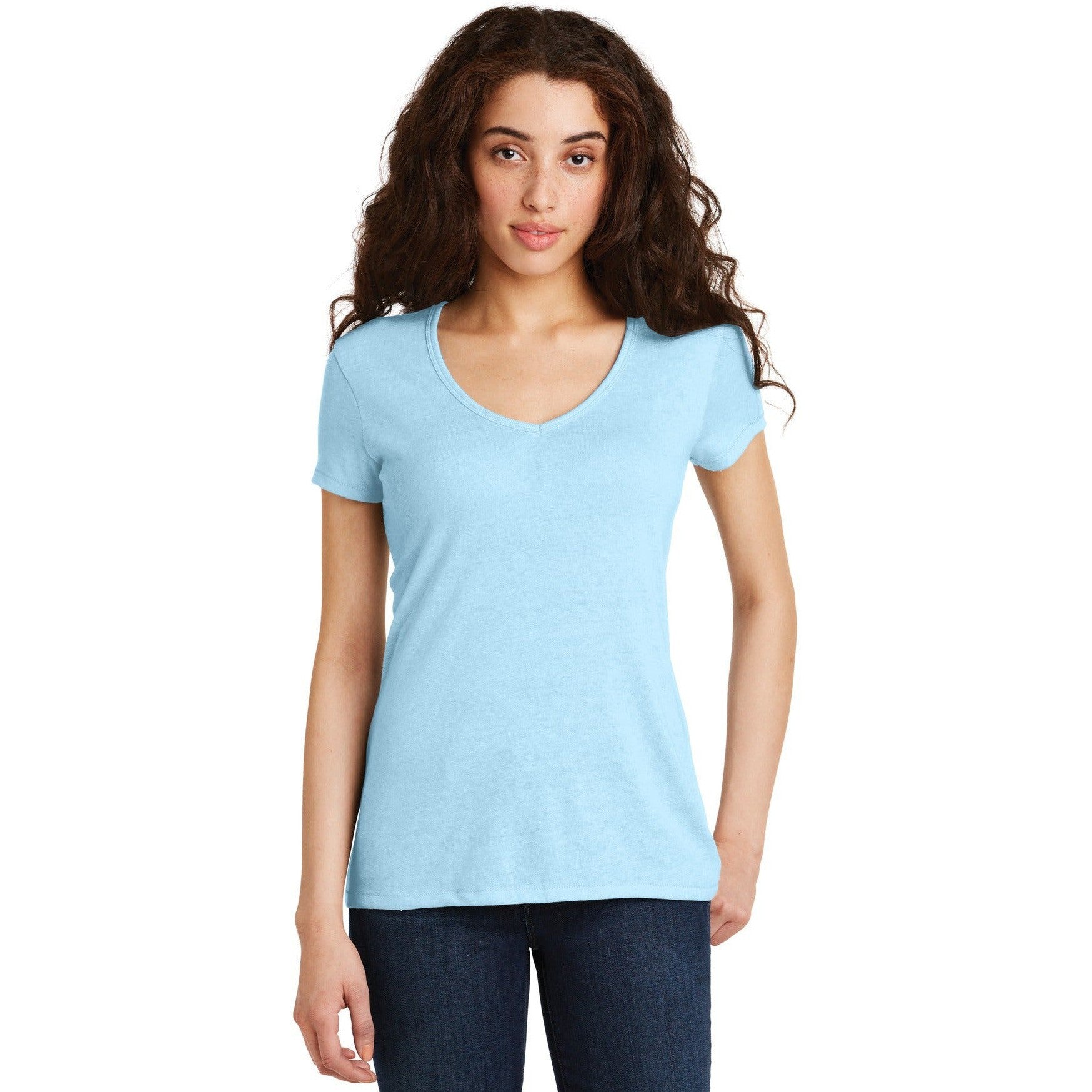 no-logo CLOSEOUT - Alternative Women's The Keepsake V-Neck Vintage 50/50 Tee-Alternative-Blue Sky-M-Thread Logic