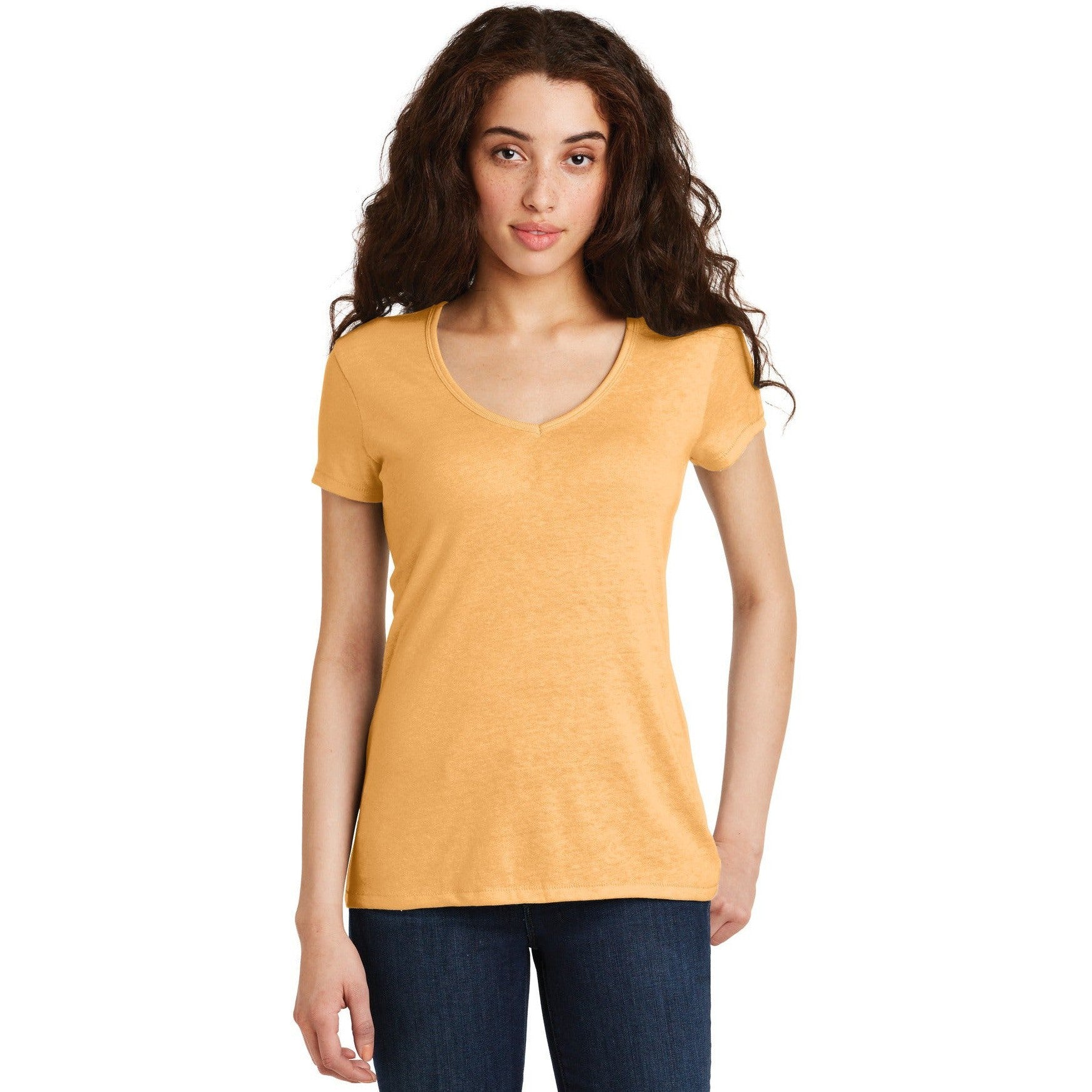 no-logo CLOSEOUT - Alternative Women's The Keepsake V-Neck Vintage 50/50 Tee-Alternative-Maize-M-Thread Logic