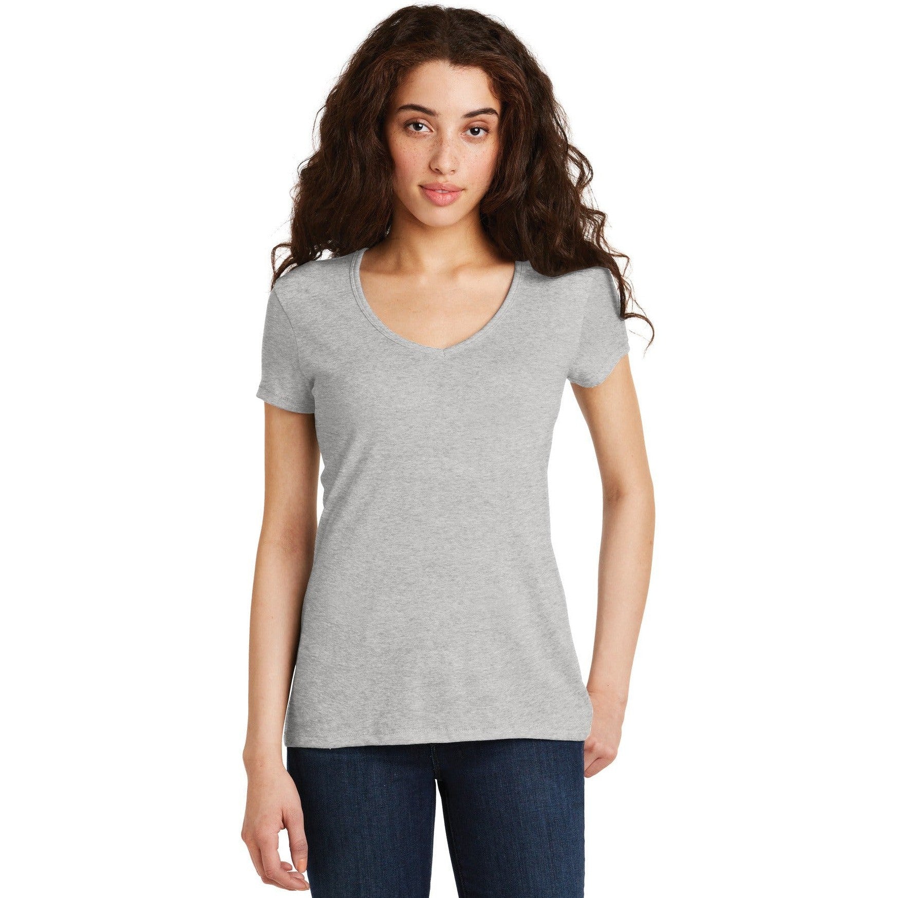no-logo CLOSEOUT - Alternative Women's The Keepsake V-Neck Vintage 50/50 Tee-Alternative-Silver-L-Thread Logic
