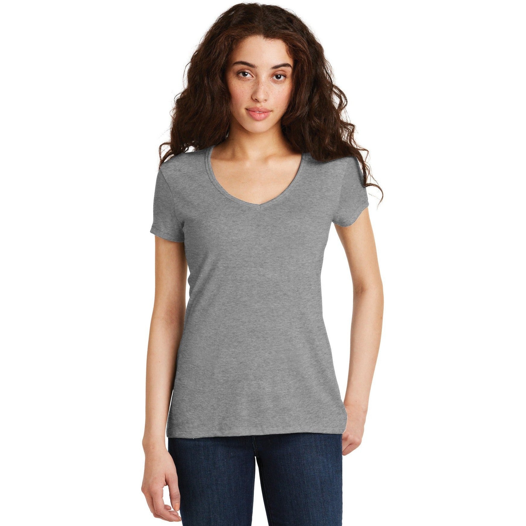 no-logo CLOSEOUT - Alternative Women's The Keepsake V-Neck Vintage 50/50 Tee-Alternative-Smoke-M-Thread Logic