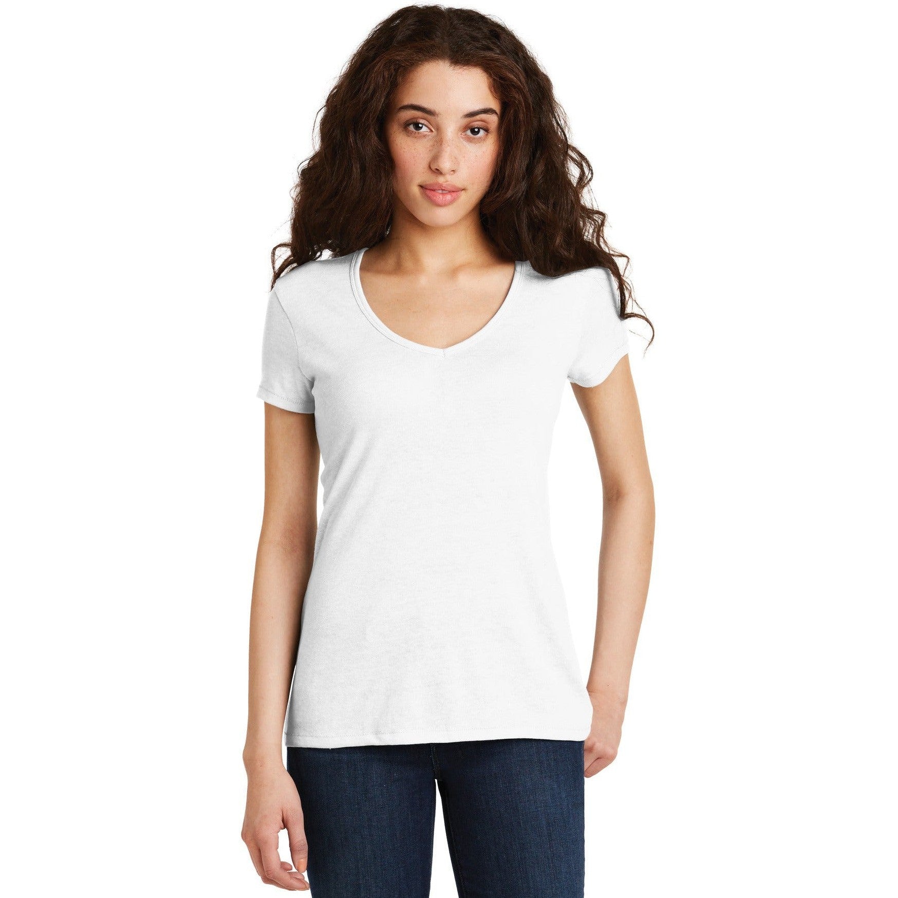 no-logo CLOSEOUT - Alternative Women's The Keepsake V-Neck Vintage 50/50 Tee-Alternative-White-L-Thread Logic