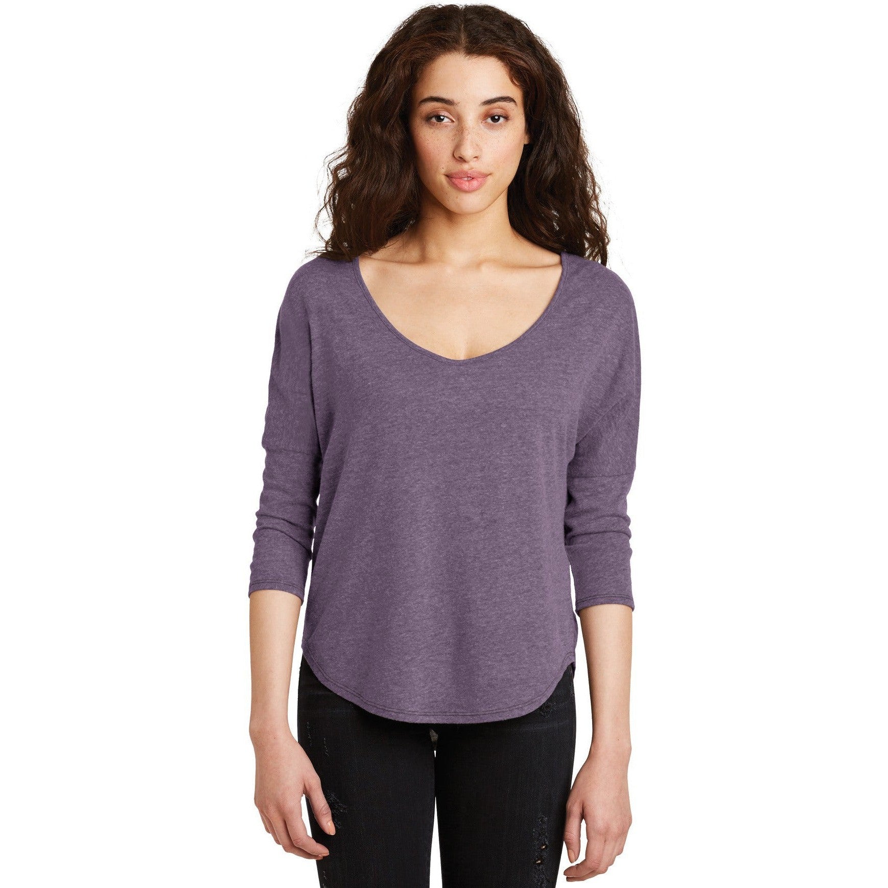 no-logo CLOSEOUT - Alternative Women's The Curveball Vintage 50/50 Tee-Alternative-Vintage Iris-L-Thread Logic