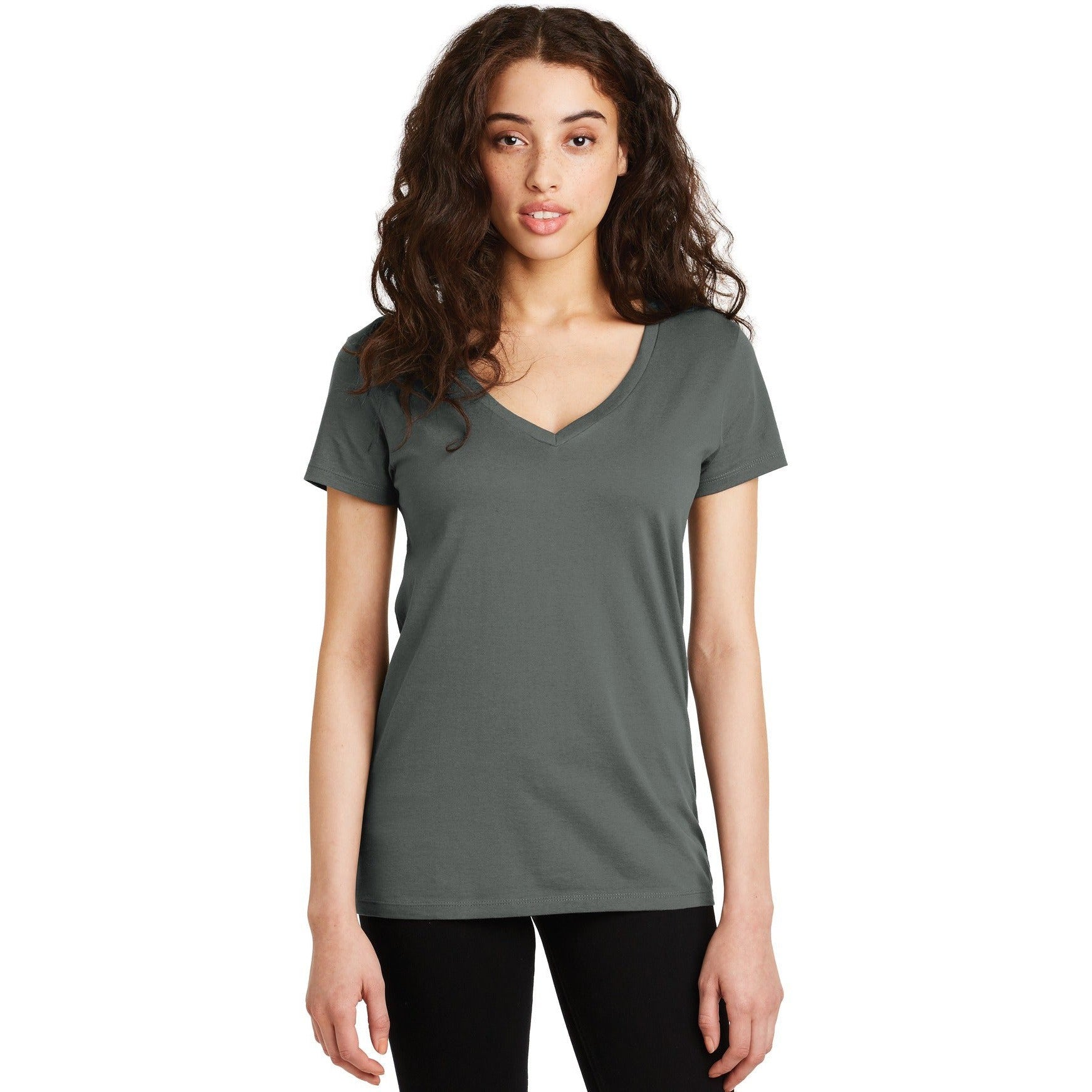 no-logo CLOSEOUT - Alternative Women's Legacy V-Neck T-Shirt-Alternative-Asphalt-M-Thread Logic