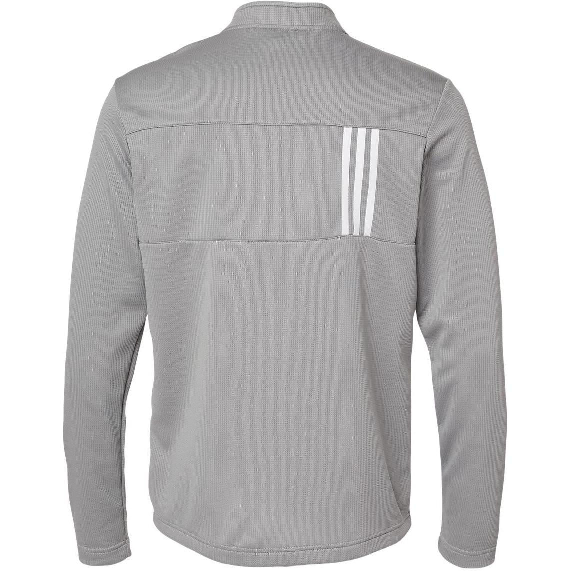 no-logo Adidas 3-Stripes Double Knit Quarter-Zip Pullover-Men's Layering-Adidas-Thread Logic