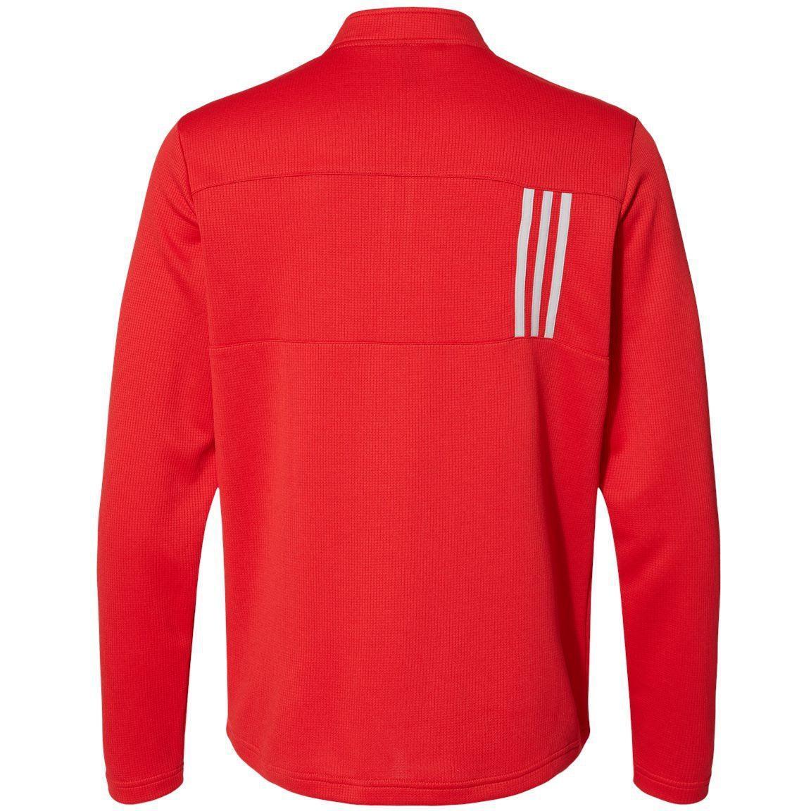 no-logo Adidas 3-Stripes Double Knit Quarter-Zip Pullover-Men's Layering-Adidas-Thread Logic