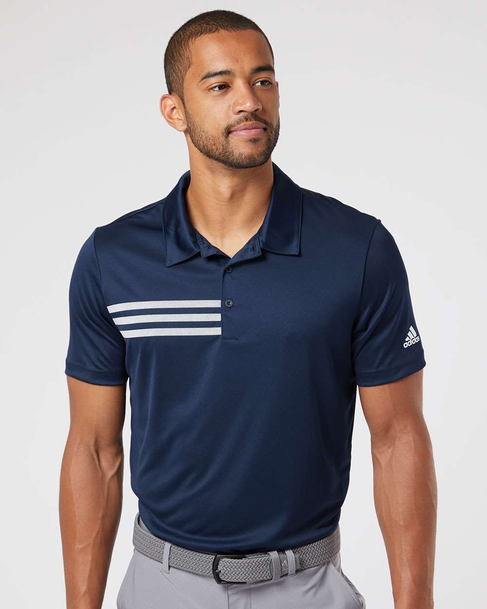 no-logo Adidas 3Stripes Shoulder Polo-Men's Polos-Adidas-Thread Logic