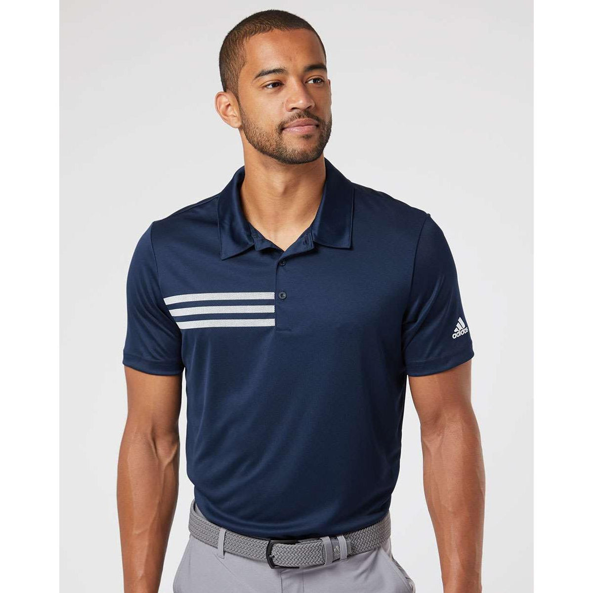 no-logo Adidas 3Stripes Shoulder Polo-Men's Polos-Adidas-Thread Logic