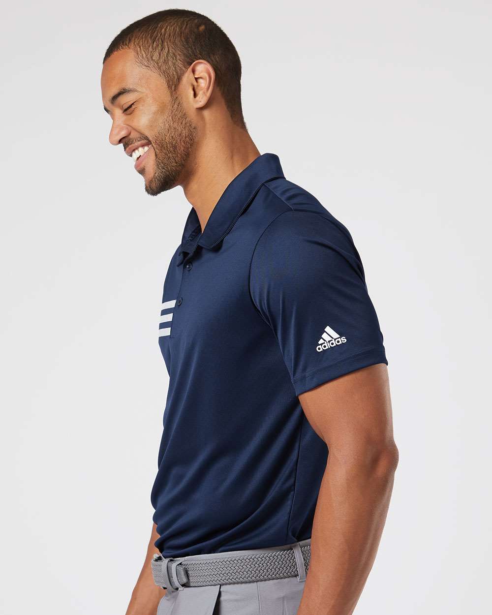 no-logo Adidas 3Stripes Shoulder Polo-Men's Polos-Adidas-Thread Logic