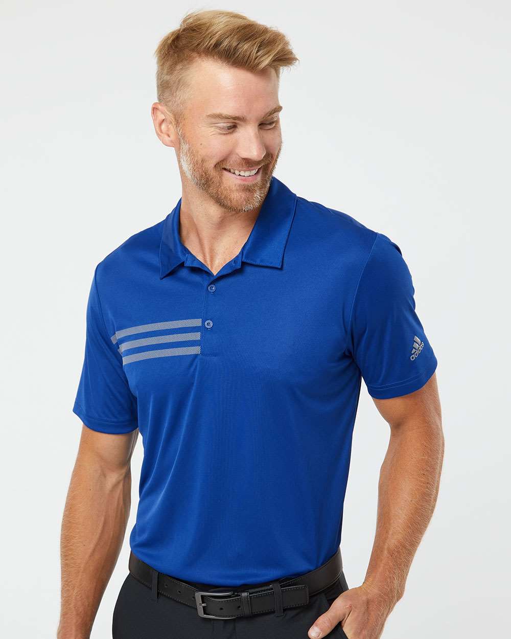 no-logo Adidas 3Stripes Shoulder Polo-Men's Polos-Adidas-Thread Logic