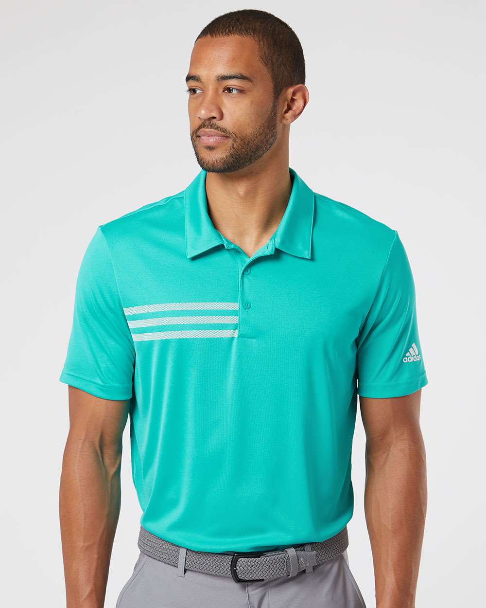 no-logo Adidas 3Stripes Shoulder Polo-Men's Polos-Adidas-Thread Logic