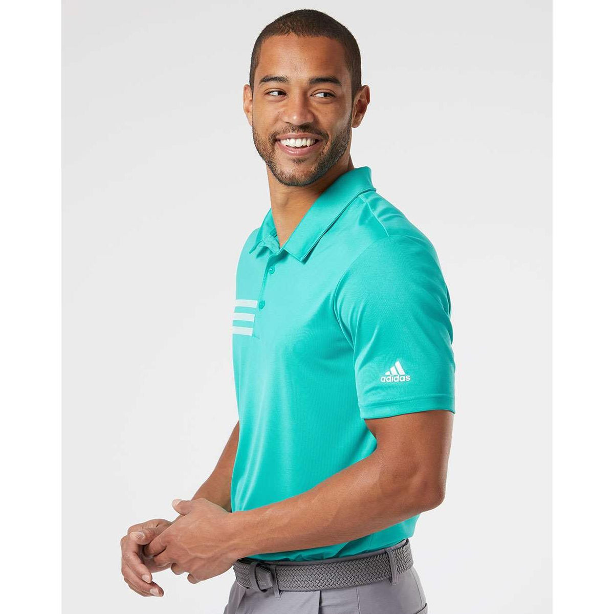 no-logo Adidas 3Stripes Shoulder Polo-Men's Polos-Adidas-Thread Logic