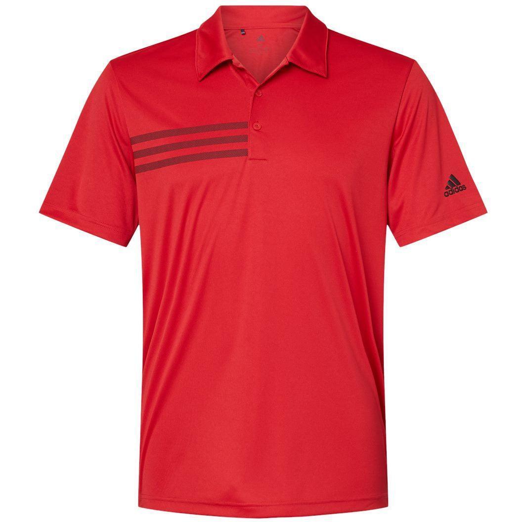 no-logo Adidas 3Stripes Shoulder Polo-Men's Polos-Adidas-Collegiate Red/Black-S-Thread Logic