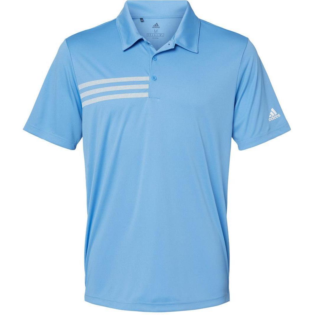 no-logo Adidas 3Stripes Shoulder Polo-Men's Polos-Adidas-Lucky Blue/White-S-Thread Logic