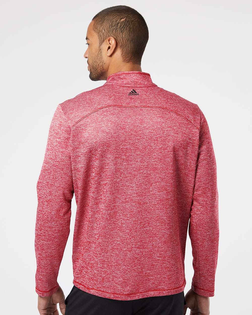 no-logo Adidas Brushed Terry Heathered QuarterZip Pullover-Men's Layering-Adidas-Thread Logic