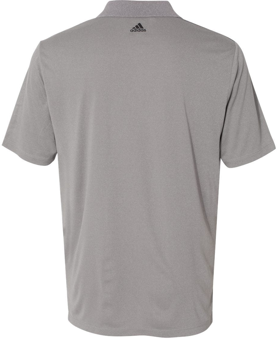 no-logo Adidas Climacool 3Stripes Shoulder Polo-Men's Polos-Adidas-Medium Grey Heather/Black/Mid Grey-S-Thread Logic