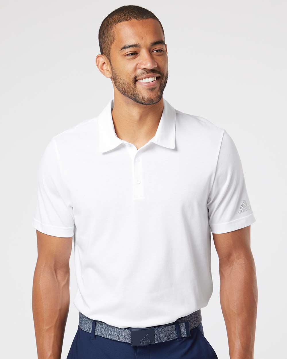 no-logo Adidas Cotton Blend Polo -Men's Polos-Adidas-Thread Logic