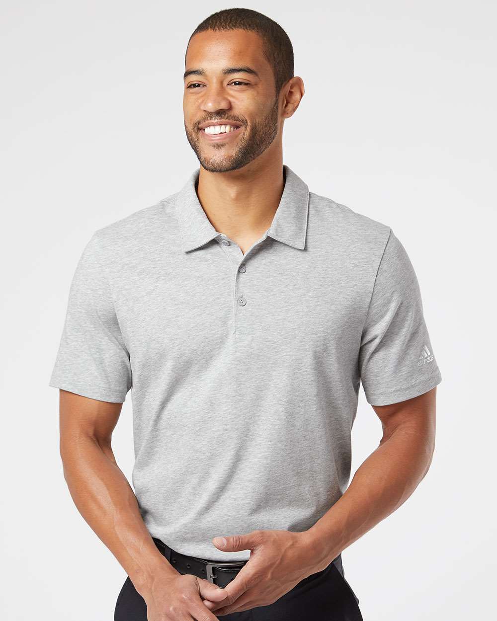 no-logo Adidas Cotton Blend Polo -Men's Polos-Adidas-Thread Logic