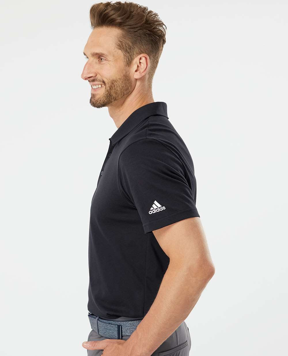 no-logo Adidas Cotton Blend Polo -Men's Polos-Adidas-Thread Logic