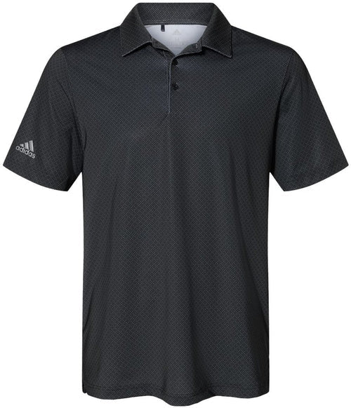 no-logo Adidas Diamond Dot Print Sport Shirt -Men's Polos-Adidas-Black/White/Grey Three-S-Thread Logic