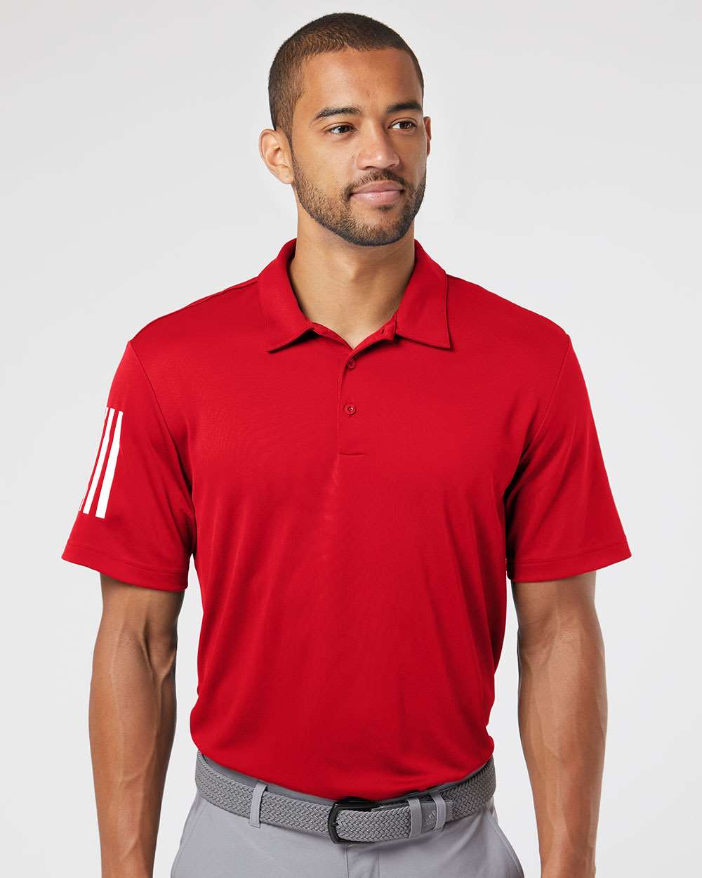 no-logo Adidas Floating 3-Stripes Sport Shirt -Men's Polos-Adidas-Thread Logic