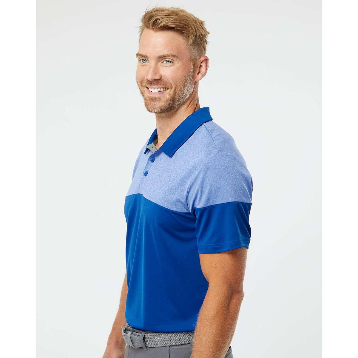 no-logo Adidas Heather 3Stripes Block Polo-Men's Polos-Adidas-Thread Logic
