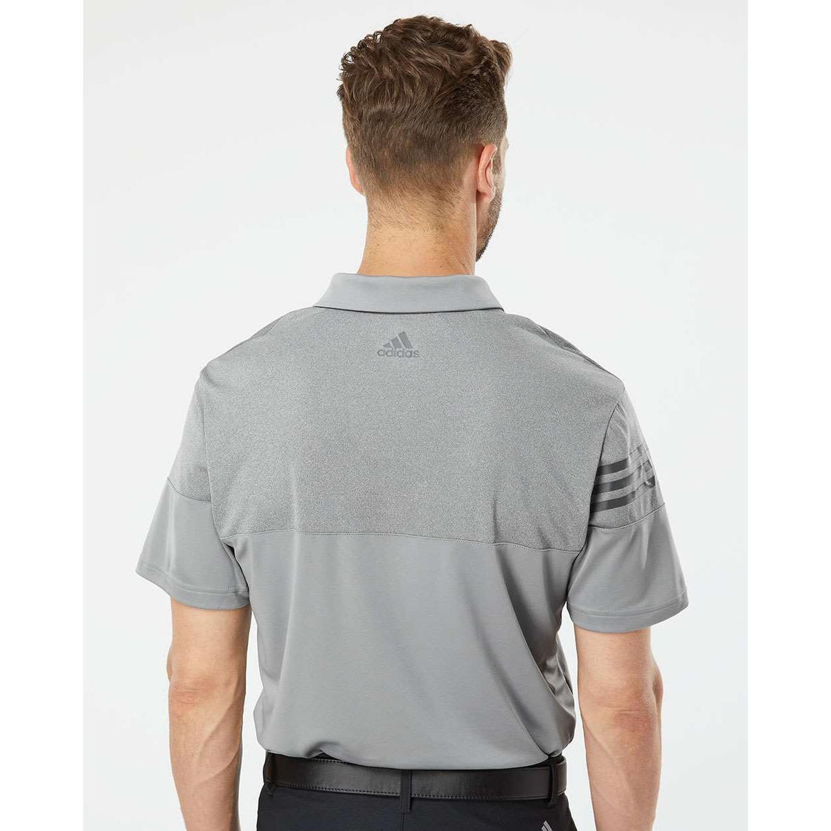 no-logo Adidas Heather 3Stripes Block Polo-Men's Polos-Adidas-Thread Logic