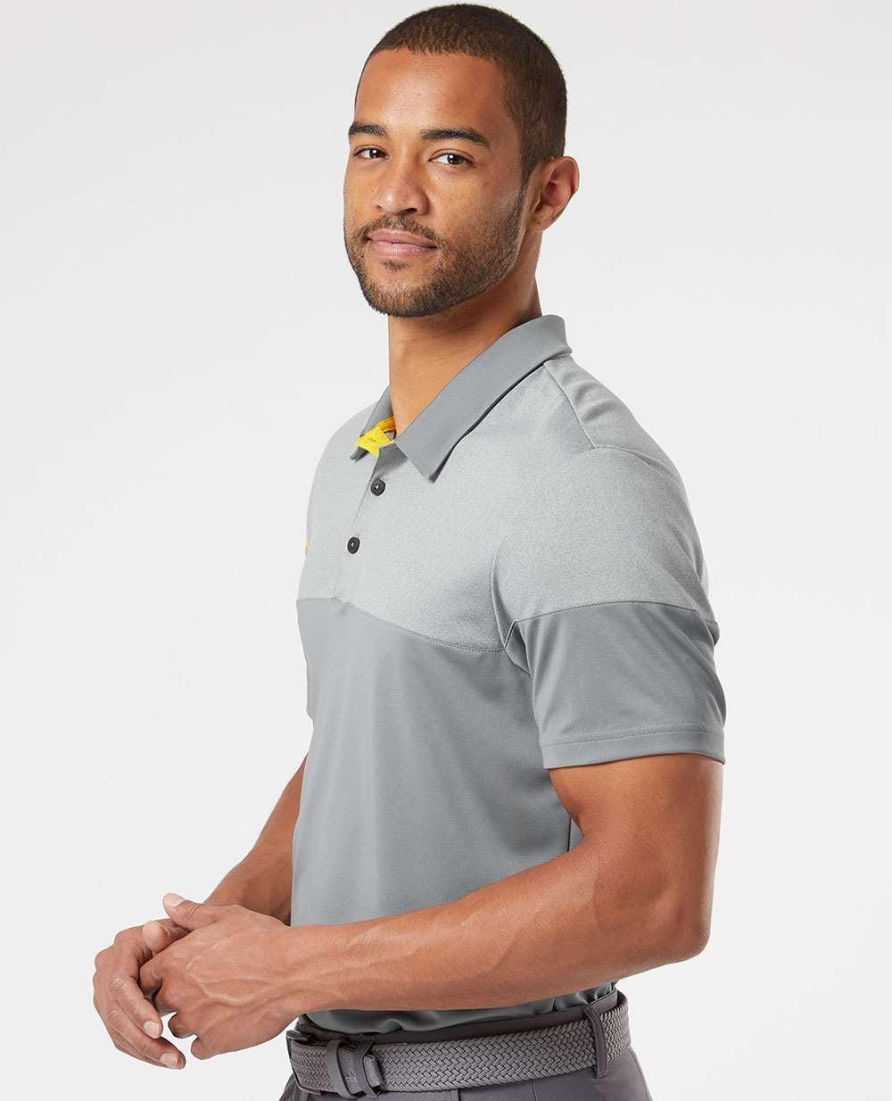 no-logo Adidas Heather 3Stripes Block Polo-Men's Polos-Adidas-Thread Logic