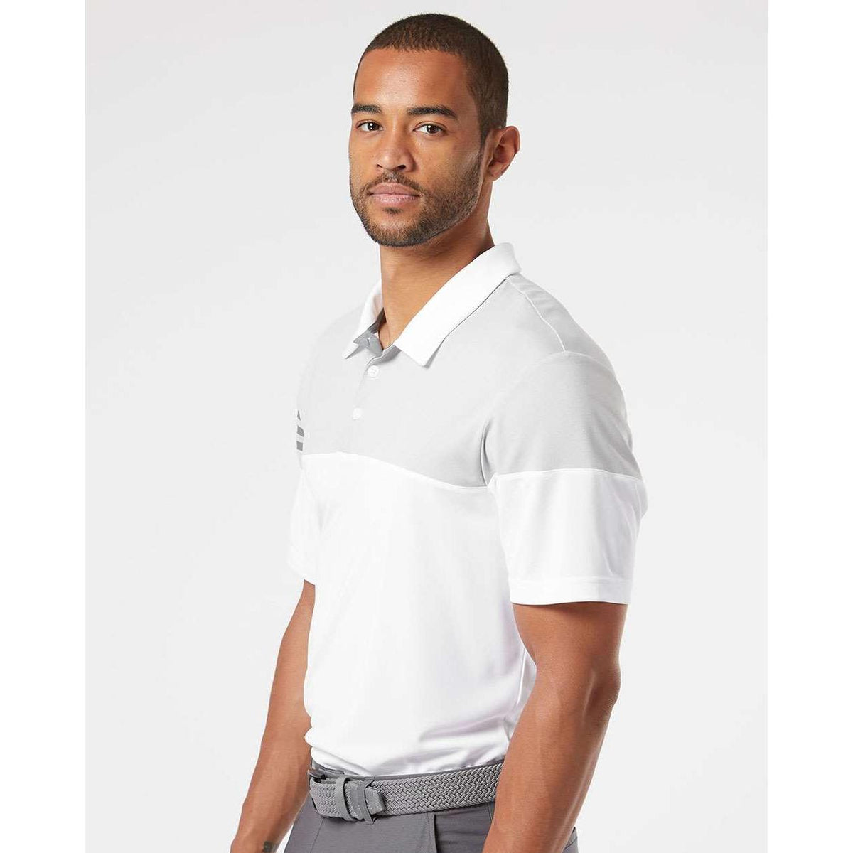 no-logo Adidas Heather 3Stripes Block Polo-Men's Polos-Adidas-Thread Logic