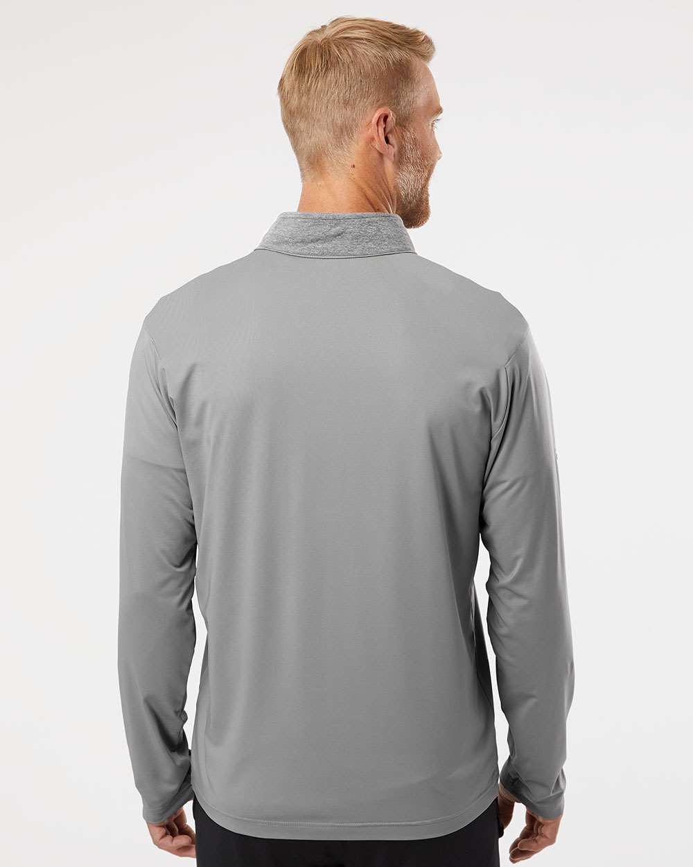 no-logo Adidas Heather Block Print Quarter-Zip Pullover-Outerwear-Adidas-Thread Logic