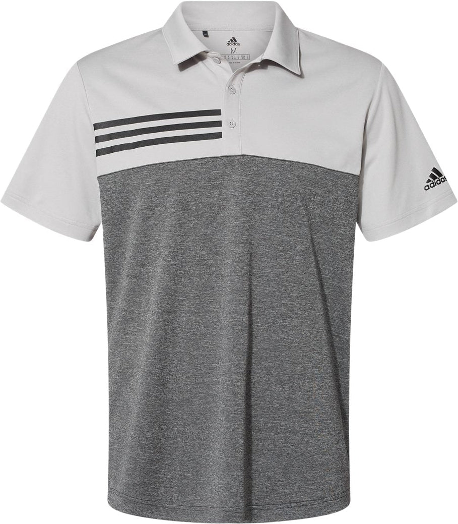 Adidas Heathered Colorblock 3-Stripes Sport Shirt