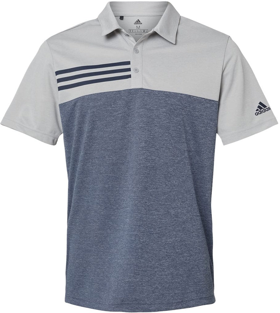 Adidas Heathered Colorblock 3-Stripes Sport Shirt