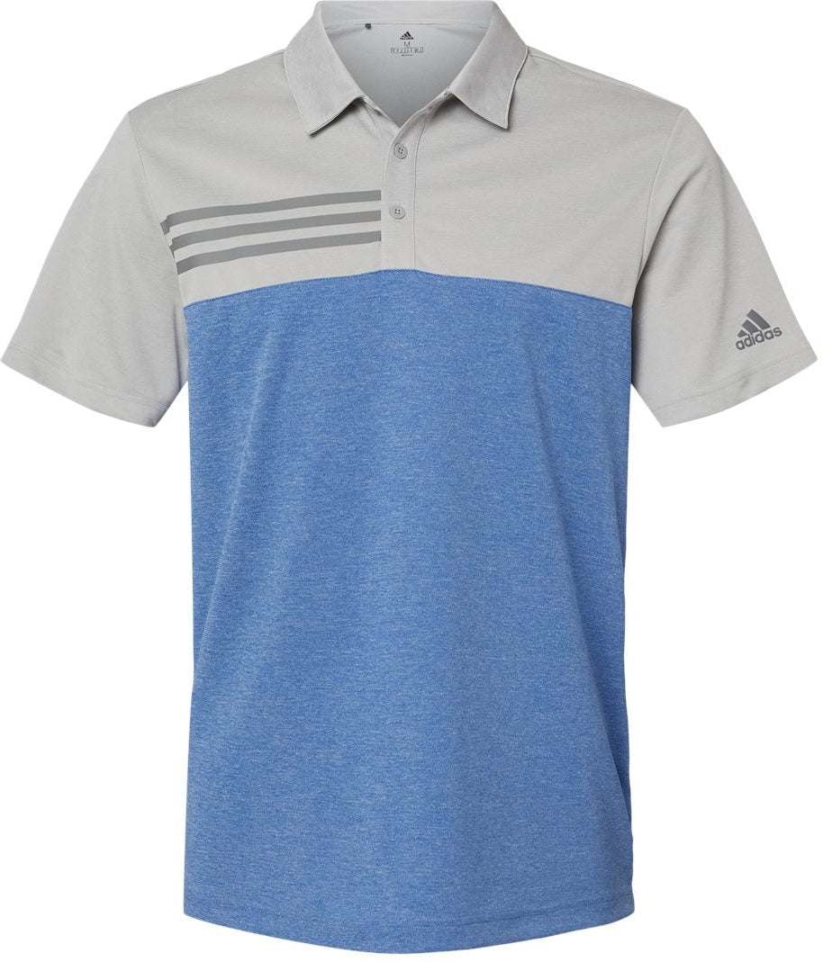 Adidas Heathered Colorblock 3-Stripes Sport Shirt