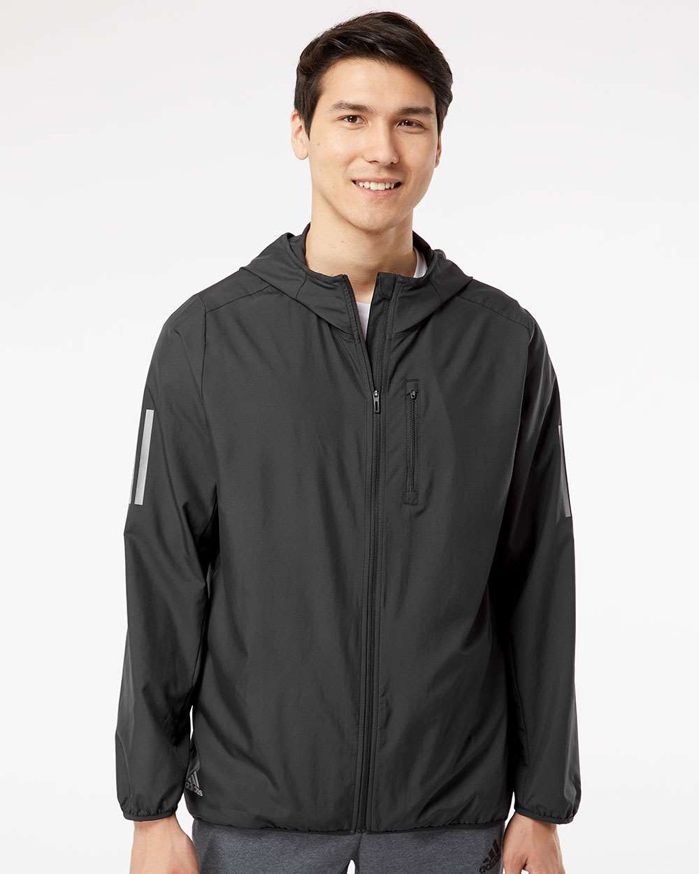 no-logo Adidas Hooded Full-Zip Windbreaker-Outerwear-Adidas-Thread Logic